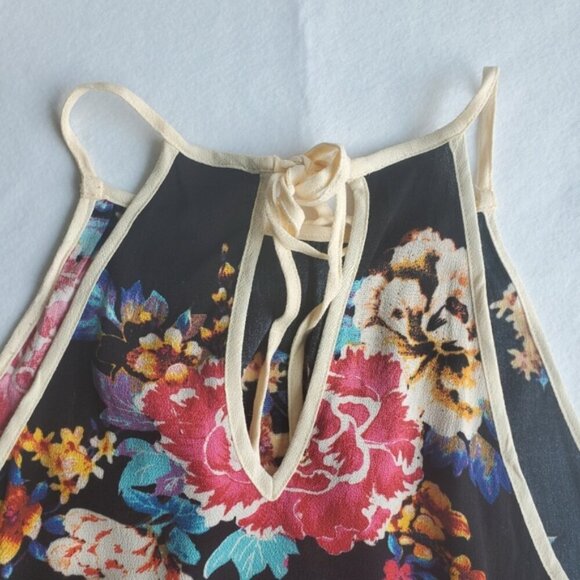Free People Break Free Black Floral Spaghetti Strap Top Size XS - Picture 5 of 7